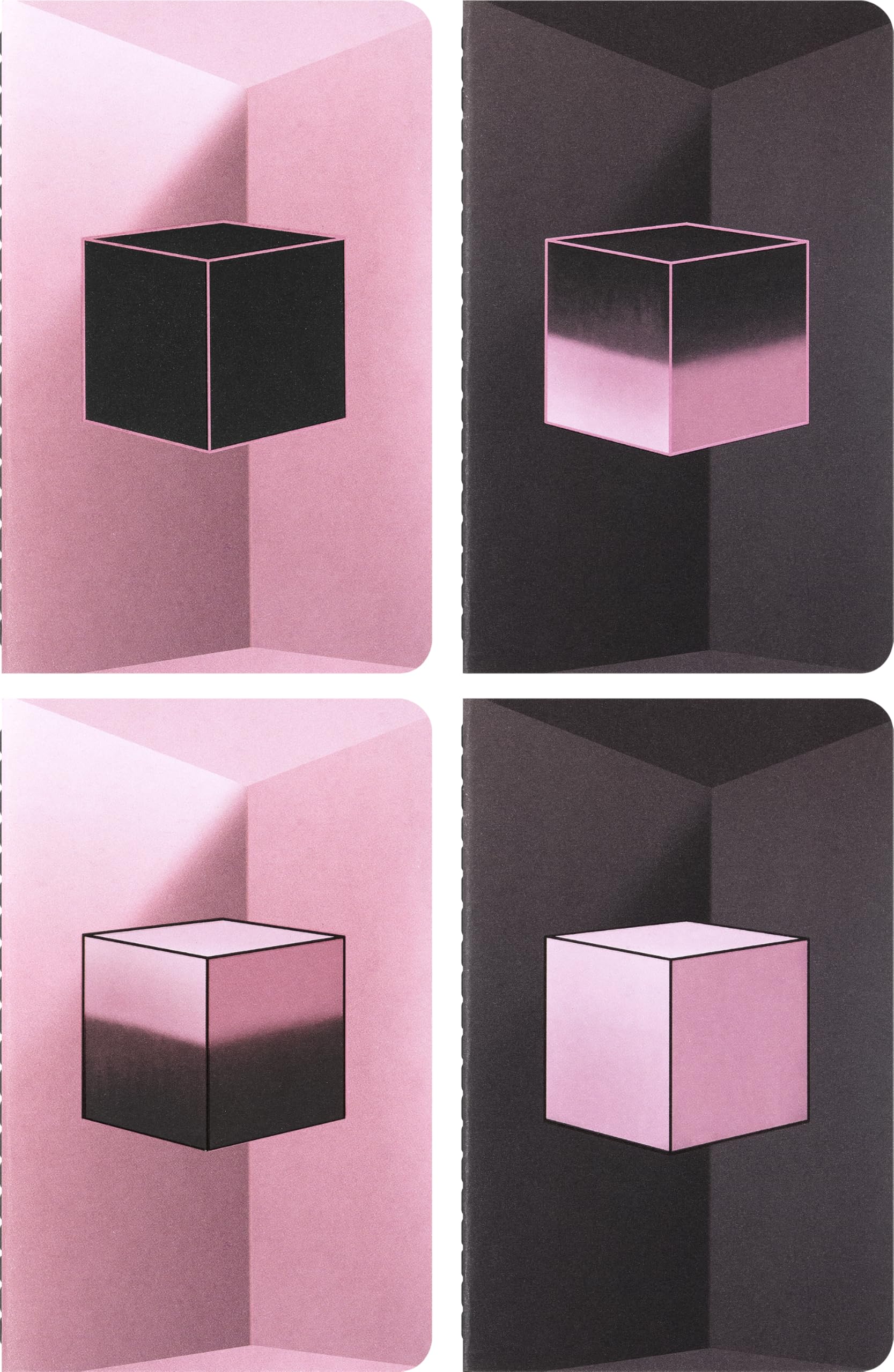Moleskine x BLACKPINK Set of 4 Cahier Journal Album Square Two, Notebooks with Blank Pages, Flexible Cardboard Covers and 16 Detachable Sheets, Pocket Size 9 x 14 cm