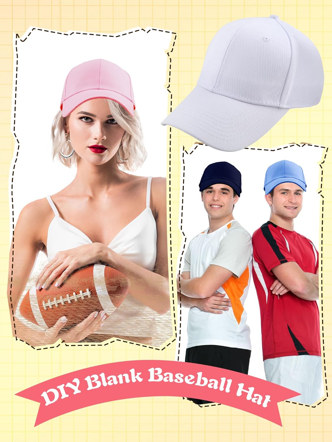 14 Pcs Cotton Baseball Caps Blank Baseball Hat Bulk Adjustable Plain Ball Cap for Men Women Running Outdoor Sports