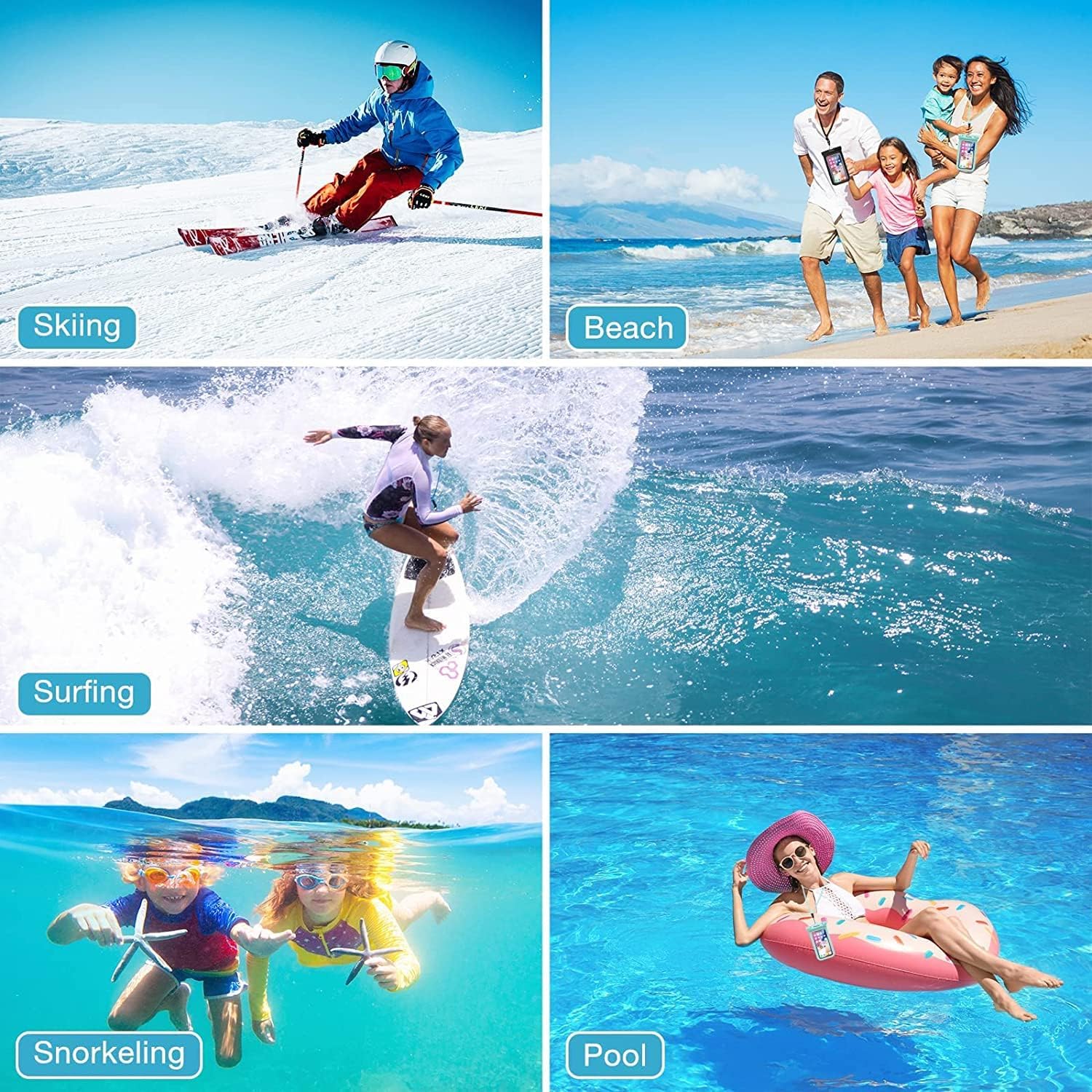 Waterproof Case Compatible with Motorola Moto G/G Play (2026) - 2 Pieces Underwater Bag for Pool Sea Floating Cover Touch Screen Clear