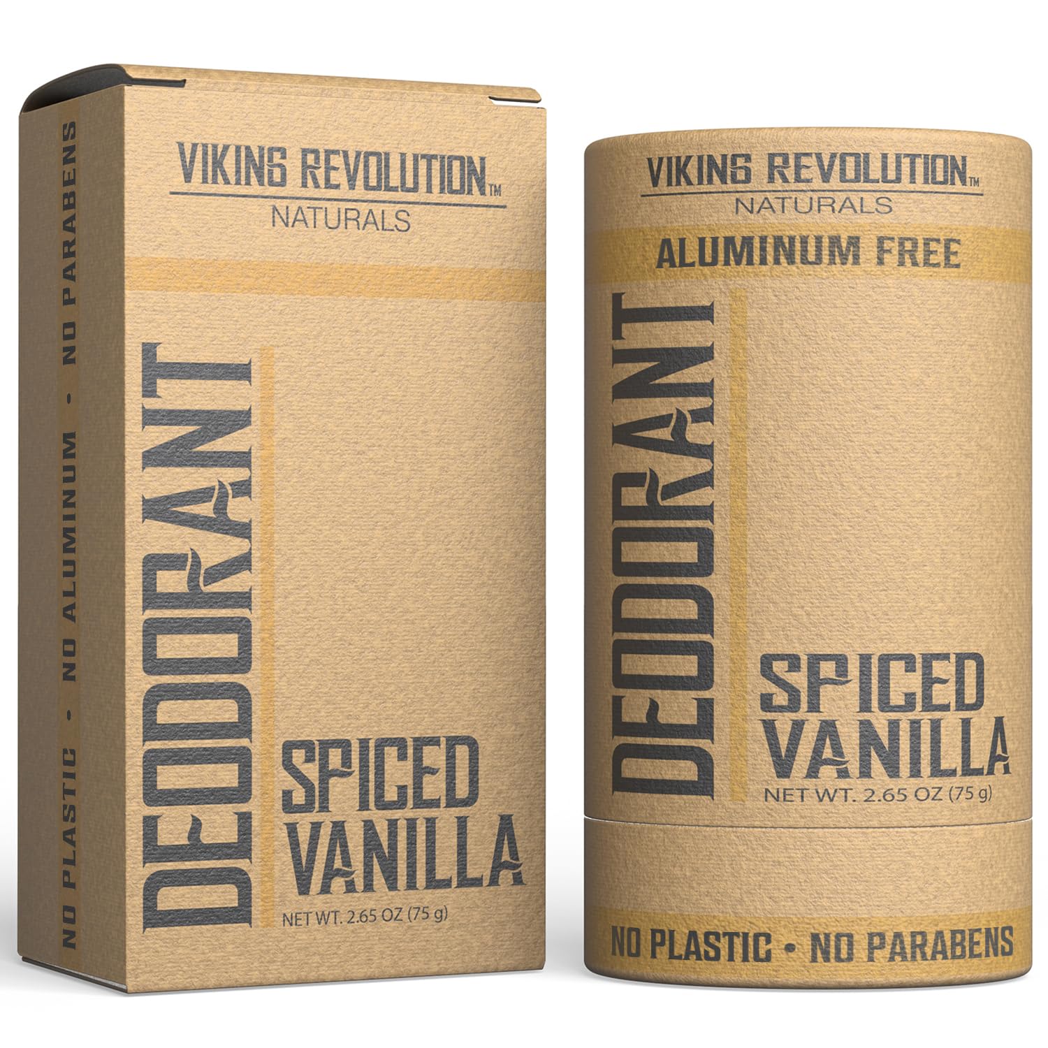 Viking Revolution Spiced Vanilla Deodorant for Men - Deodorant Men Aluminum Free with Shea Butter and Tapioca Starch