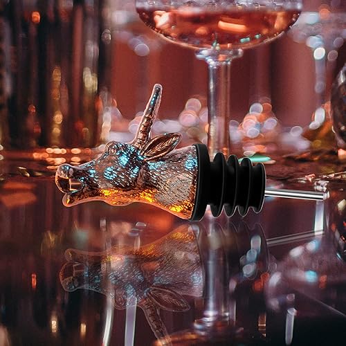 Miniatura 8 de Vertedor de vino de león para botellas de vino, de acero inoxidable, barra de licor, vertedor de licor para botellas de licor, vertedor de