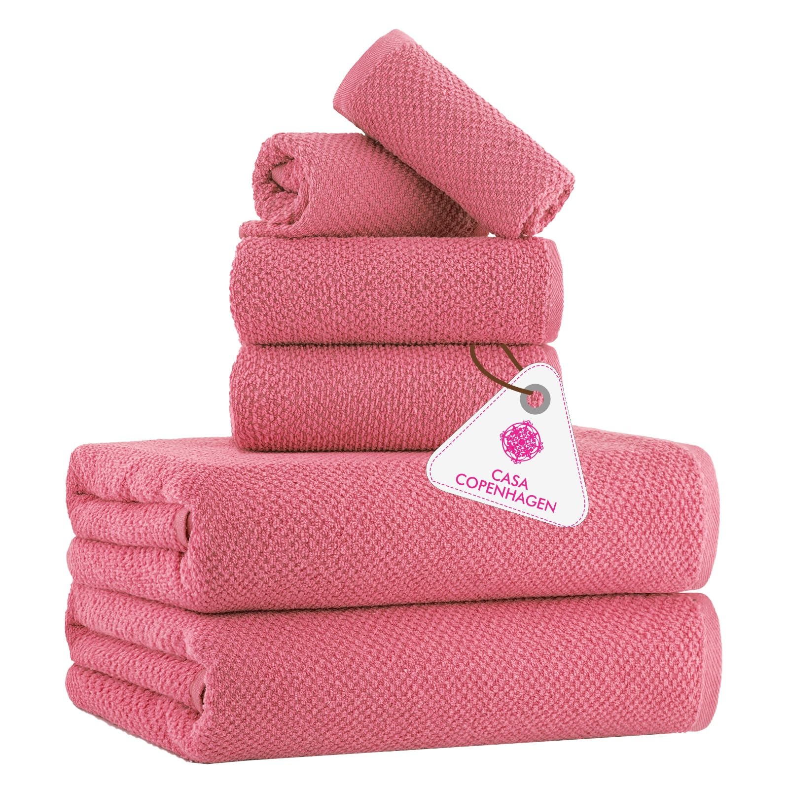 Toallas de algodón premium de 550 g/m² Casa Copenhagen con textura de palomitas de alta densidad