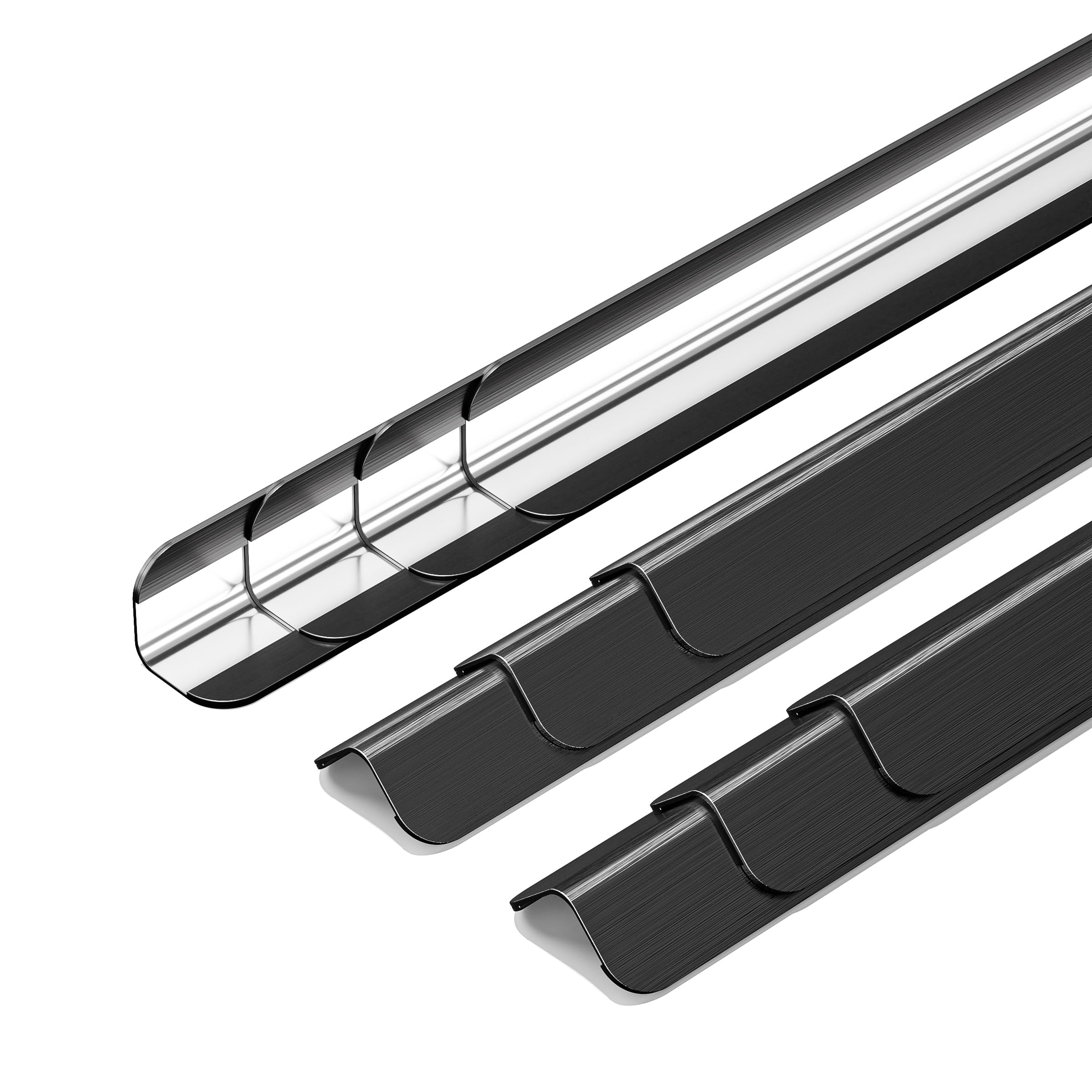 10pcs Wall Corner Guards 0.5x0.5x48 Inches 304 Stainless Steel Heavy Duty Rounded Corner Protector, Smooth Folded Edge Design for Wall Protection Black（No Adhesion）