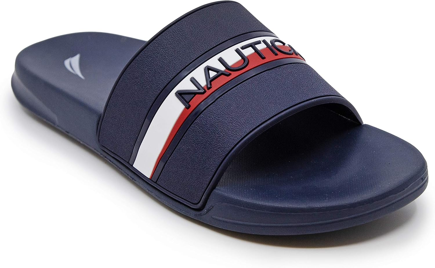 Nautica Men's Shower Sandals Open Toe Soft Slide House Slipper for Indoor & Outdoor-Compara-Navy-Size-12