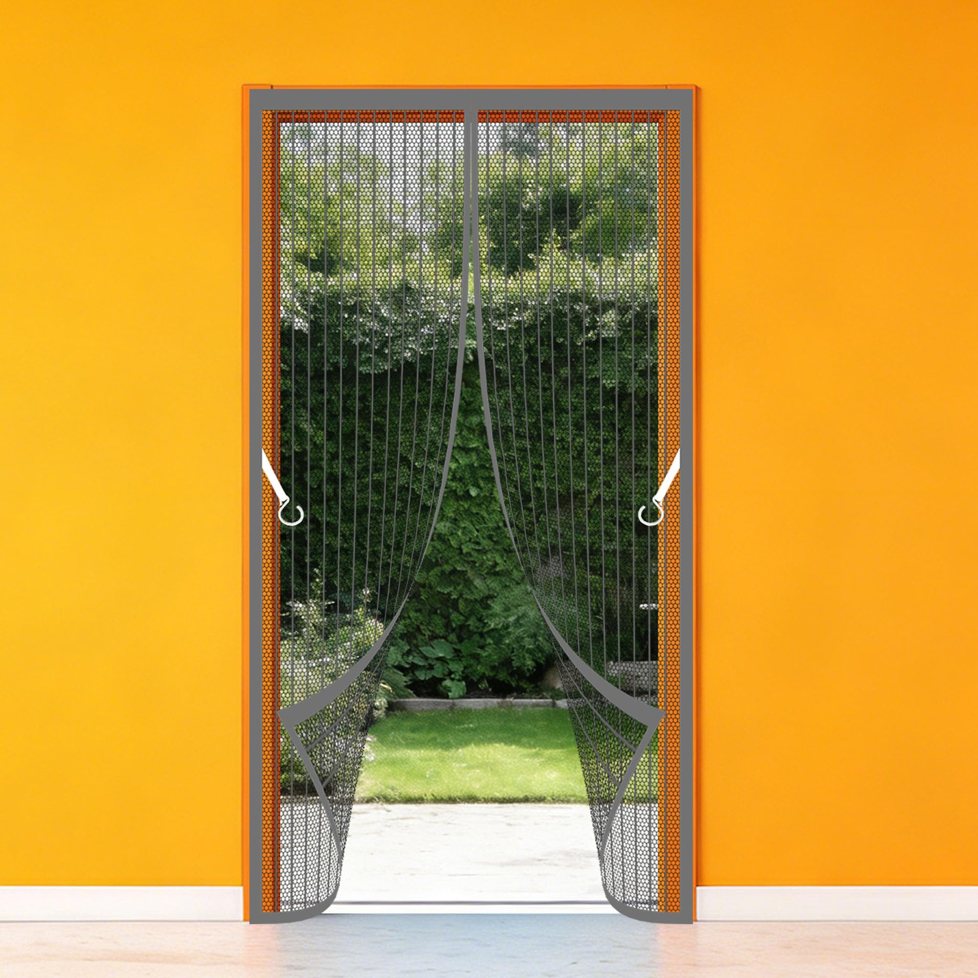 Moustiquaire magnétique porte 136x277 cm rideau maille gris