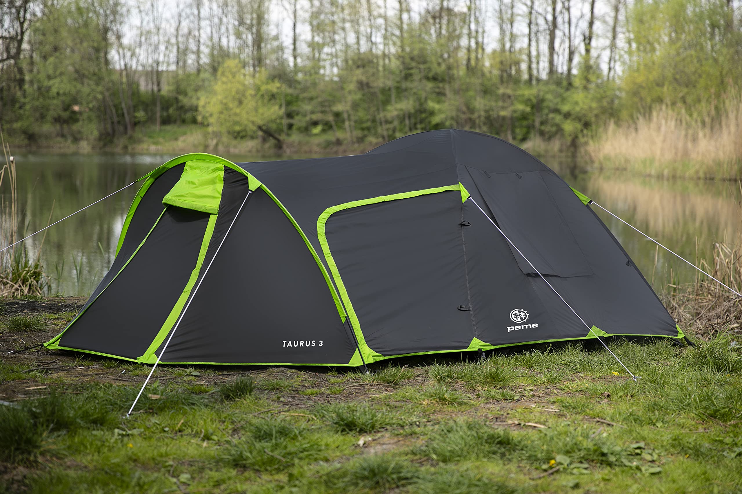 peme Tenda a Cupola Taurus 3, Tenda da Campeggio per 3 Persone, 4000mm Impermeabile, Tenda Familiare Leggera, Tenda da Trekking, Campeggio e Escursionismo, Tenda da Festival con Veranda