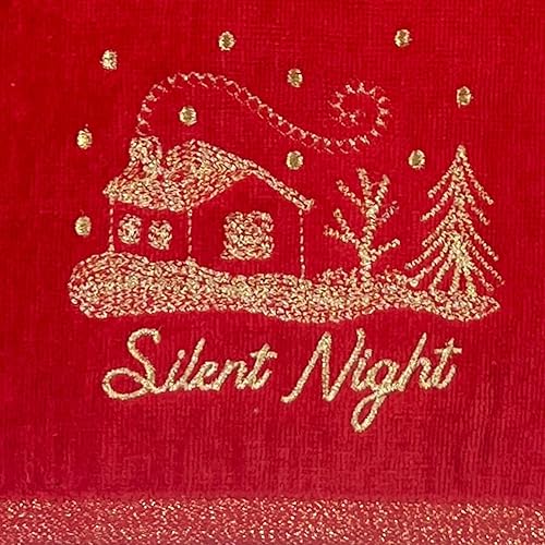 Miniatura 8 de Toallas de mano de muñeco de nieve rojo con borde a cuadros toallas de mano de baño de lujo, bordadas (25 x 16 pulgadas)