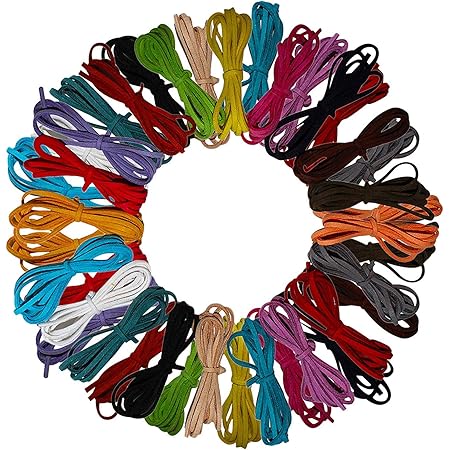 10 Lederbänder • 3mm X 5m • 10 Farben • Mit 100 Schnurenden