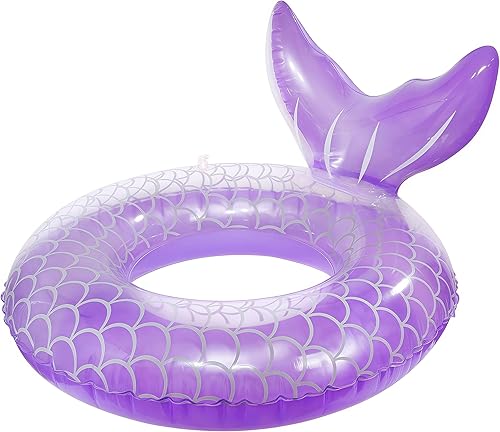 Flotador de sirena para piscina, tubo de piscina para niños, cola de sirena inflable, anillos de natación, actividades acuáticas, suministros para