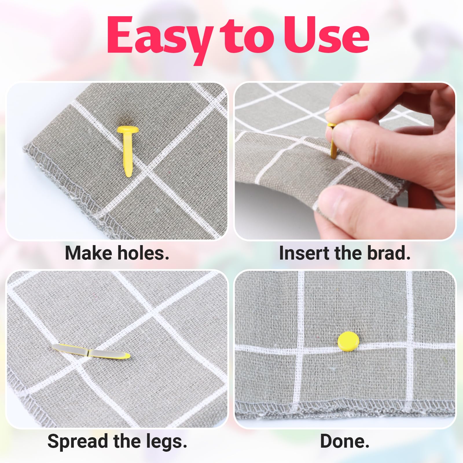 200Pcs Multicolour Split Pins, 8mm x 19mm Paper Fasteners, Plated Round Scrapbooking Brads, Mini Stamping Brads - Image 4