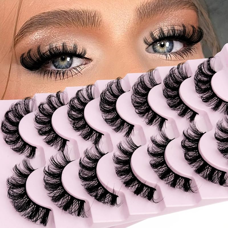 Cílios postiços em faixa NINGLASH com curvatura D, efeito 3D, 11–17 mm, pacote com 7 pares