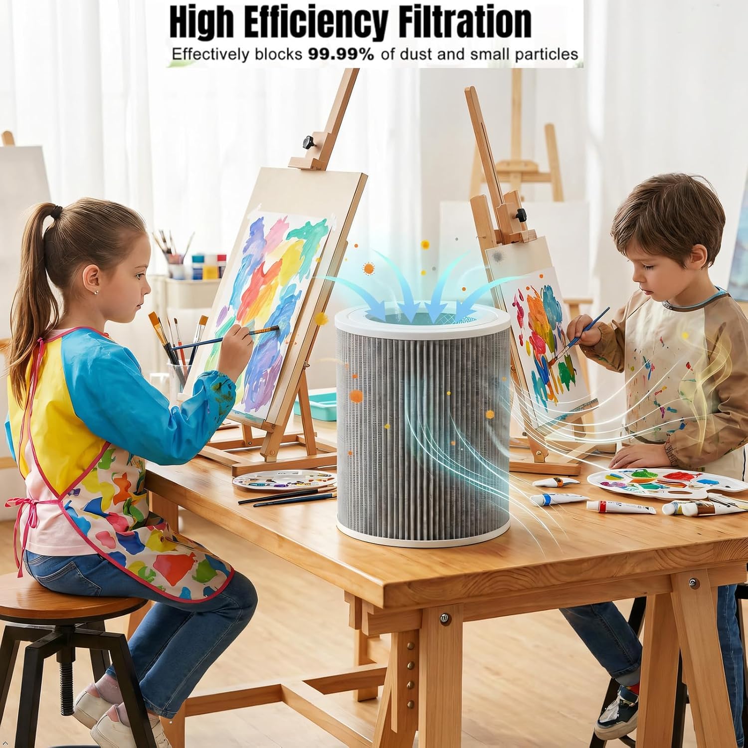 AP01 Filters Replacement For Resiners Purair AP01 Air Purifier: 2 pack H13 H-EPA filters used for Covers Up to 129 ft²