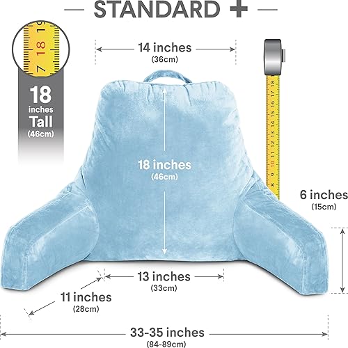 Miniatura 2 de Husband Pillow Almohada de lectura original en silla de reposo en cama, cojín grande de espuma viscoelástica triturada, respaldo para adultos