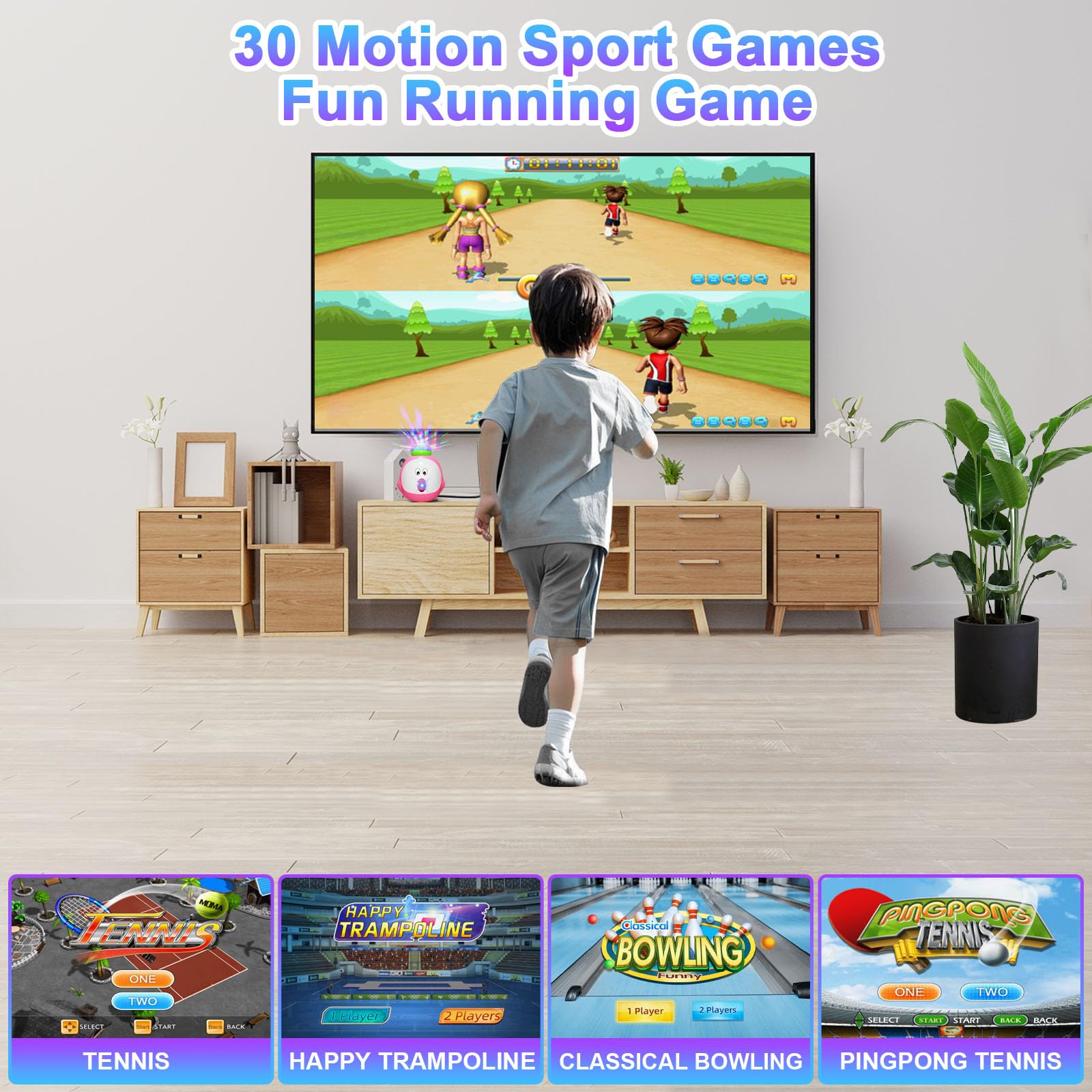 Console di gioco TV con oltre 100 giochi, 2 controller wireless, HDMI Plug & Play, include 30 giochi sportivi e 17 giochi AR, regalo di compleanno di Natale per ragazze e ragazzi, età 3+