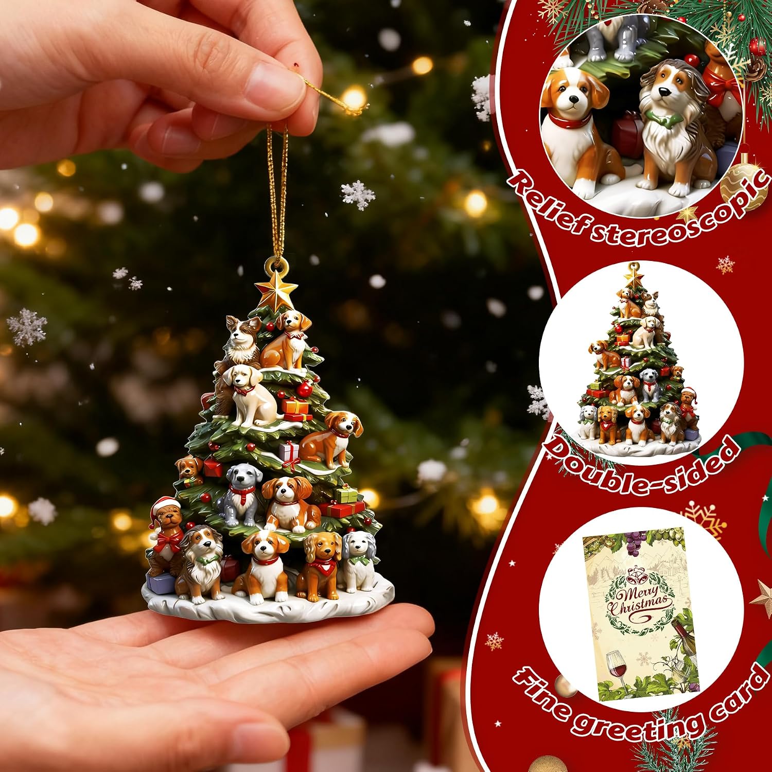 Christmas Ornaments Dog, 2026 Relief Christmas Tree Ornaments Dog Lovers, Christmas Decoration Perfect Holiday Decor for Christmas Decorations for Home Office and Parties for Pet Owners image 4