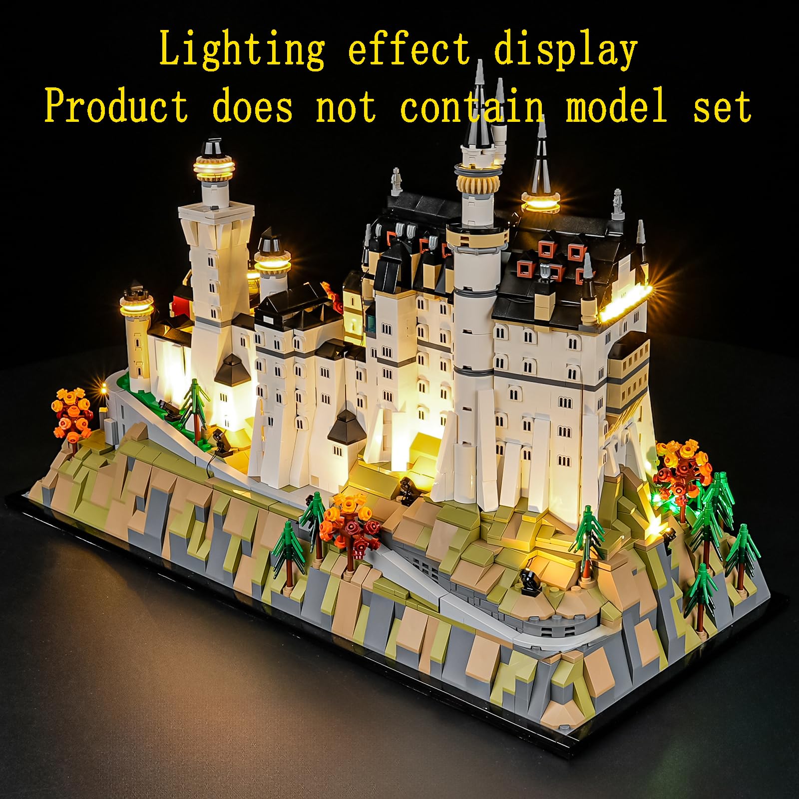 GEAMENT Oświetlenie LED Kompatybilne z LEGO Zamek Neuschwanstein (Castle) Architecture 21063 Model do Składania Klocków (Zestaw Modeli Niezawarty)