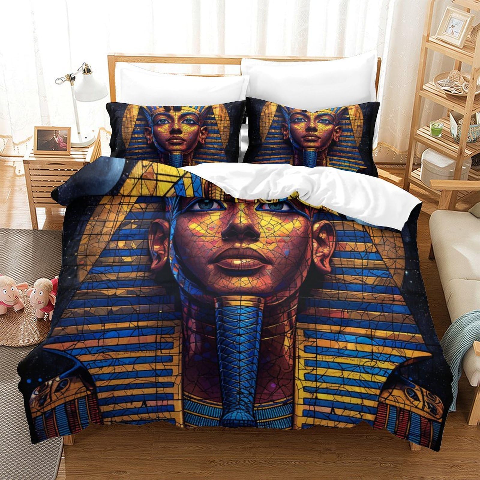 Housse de couette Pharaon infroissable et facile à laver pour grand lit d'adolescent
