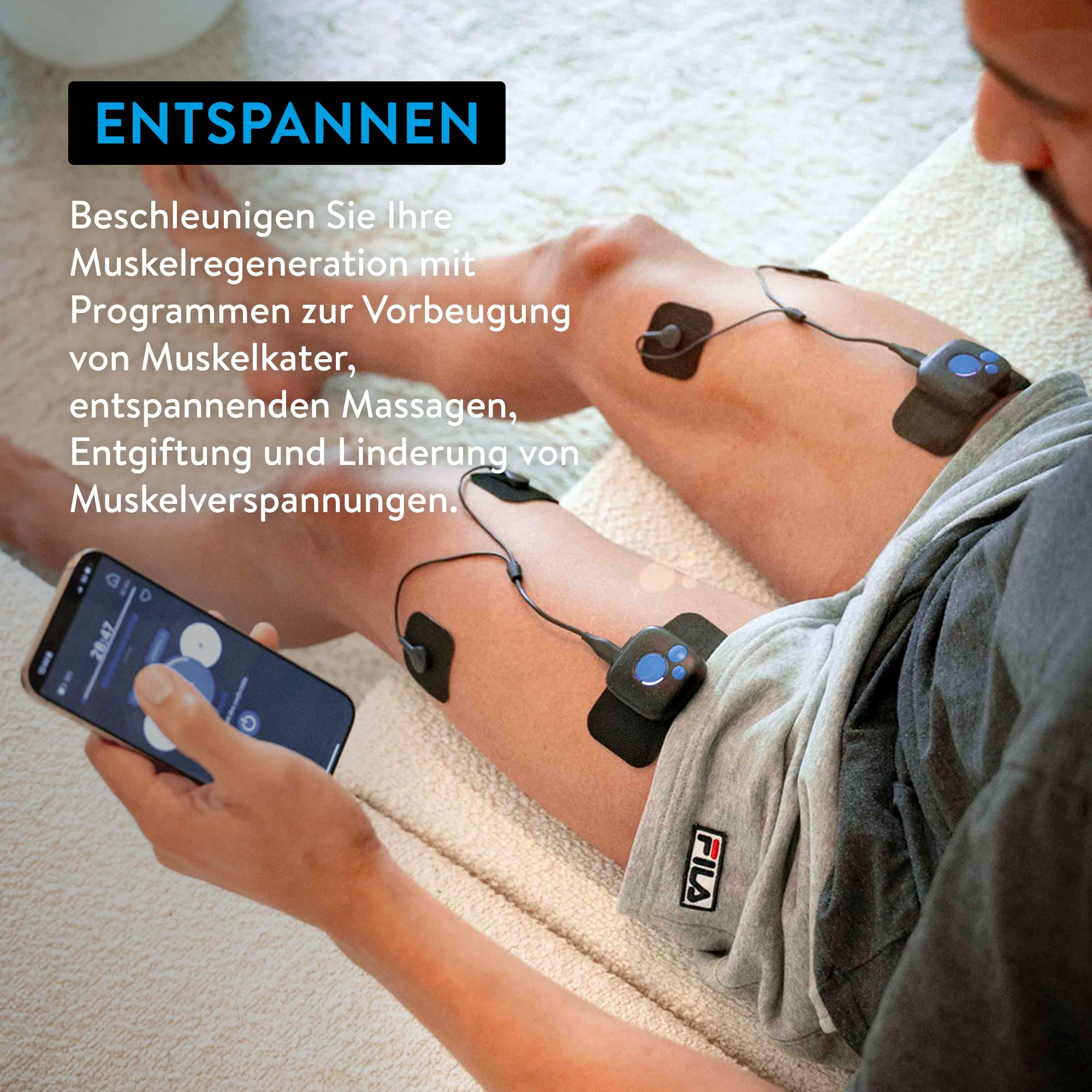 Bluetens Duo Sport 2 Kabellos EMS-Elektrostimulator, Gerät zur Elektrostimulation der Muskeln und zur Schmerzbekämpfung, Muskelstärkung, Entspannung, Pflege, Erholung durch Elektrostimulation