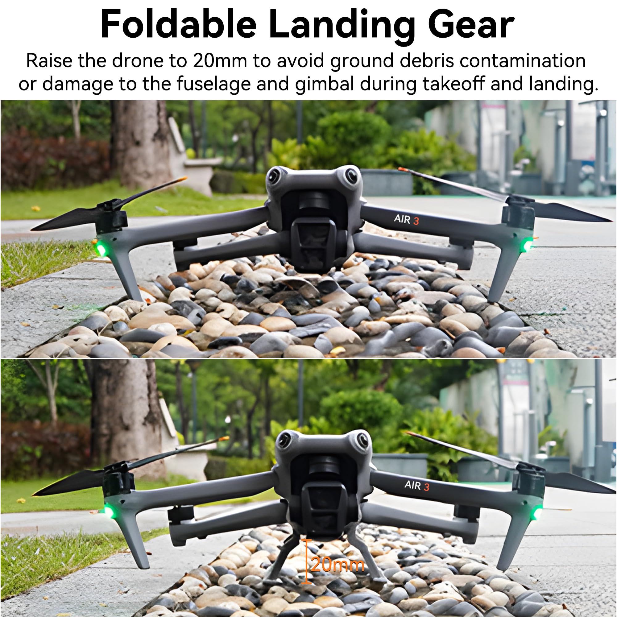 Hélices para DJI Air 3S Drone - Juego de 4 accesorios con protector de hélice protector de aterrizaje cuchillas de bajo ruido para DJI Air 3/Air 3S Drone Accesorios Paquetes 5