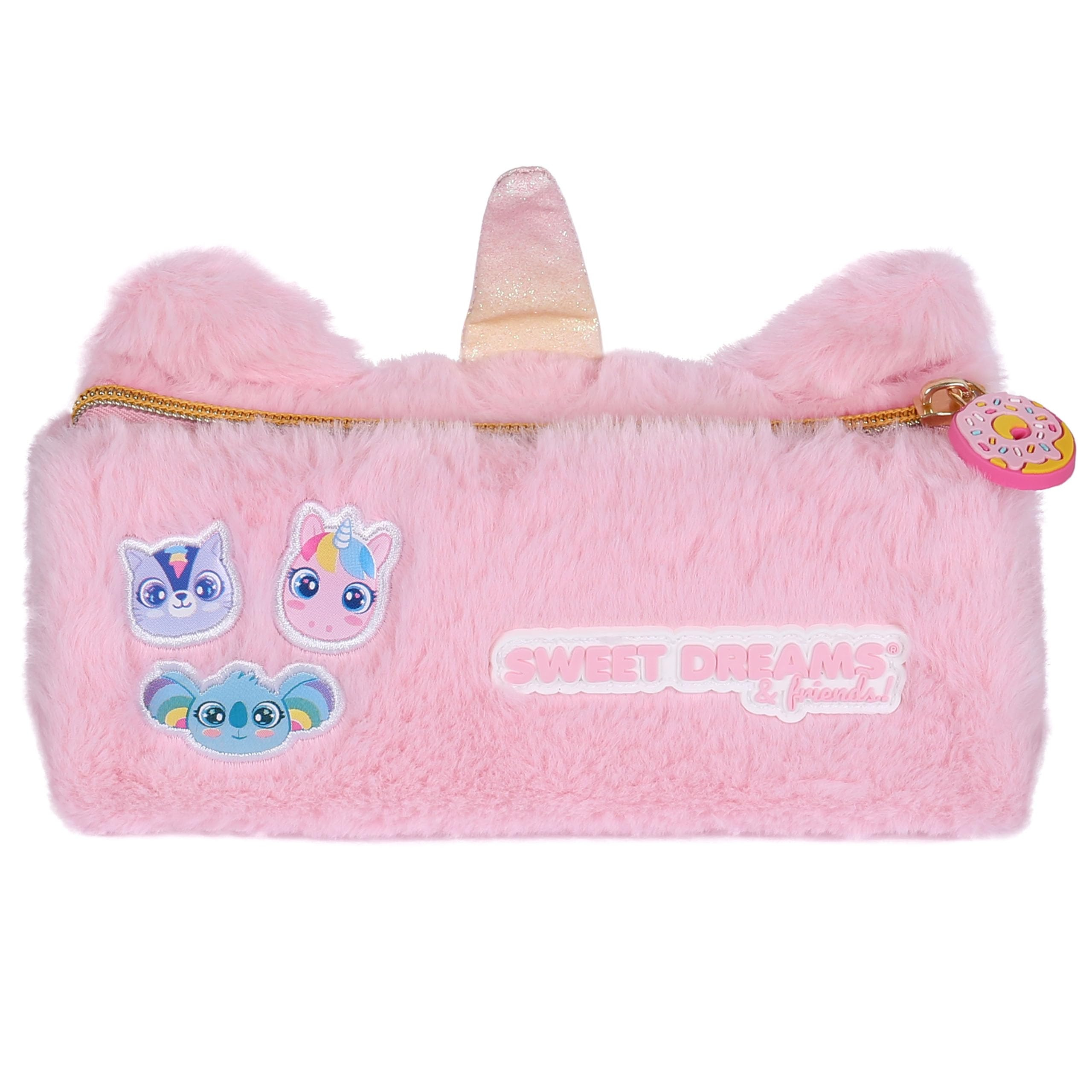 sarcia.eu Sweet Dreams Unicorn, Plush School Pencil case for Girls, Round, Pencil case 20x8x8cm (Unicorn)