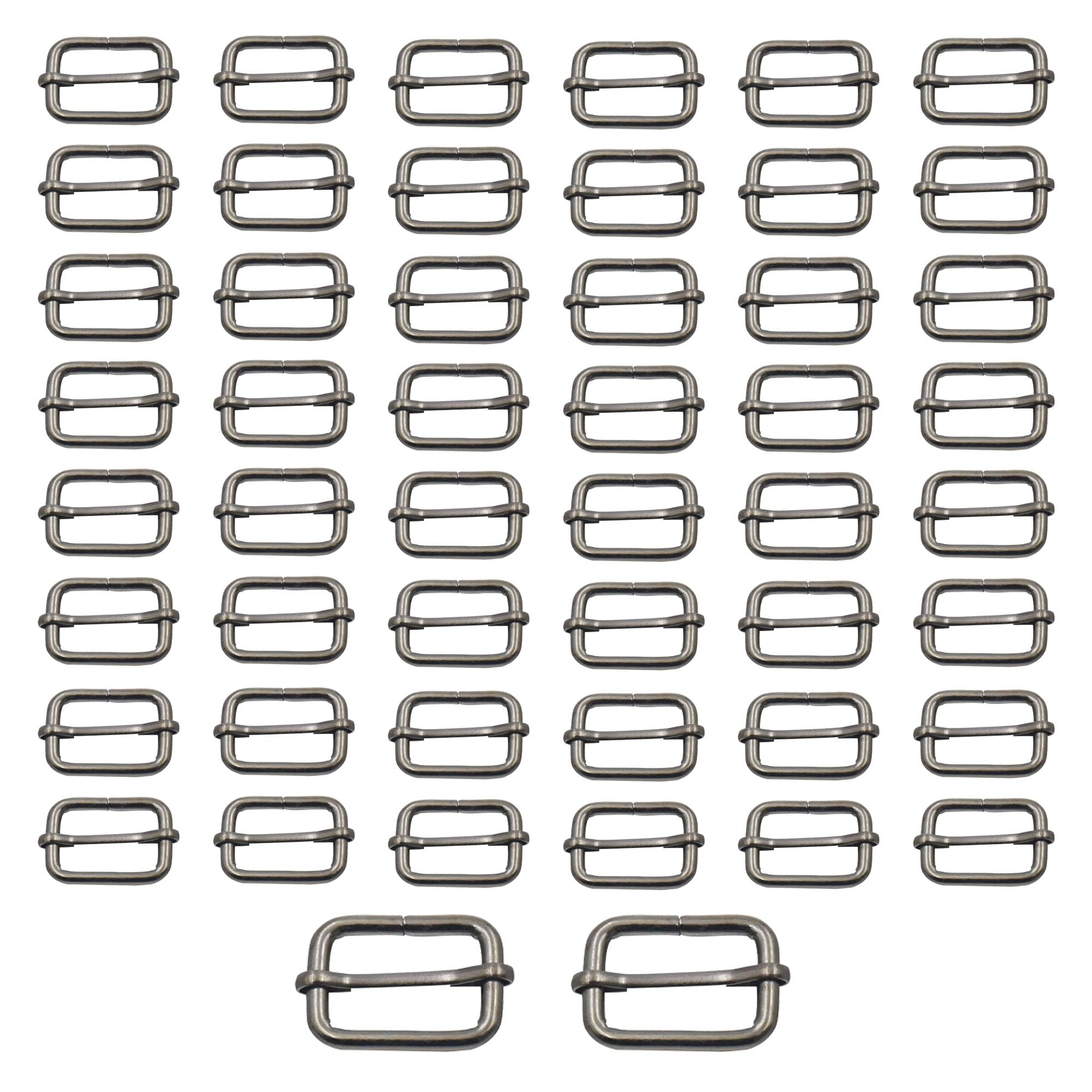 Trimming Shop 38mm Triglide Gunmetal Slider Buckle for Webbing Straps, Backpack, Fasteners Strap, Pet Collars and Bag Accessories, Durable, Lightweight, Pack of 50