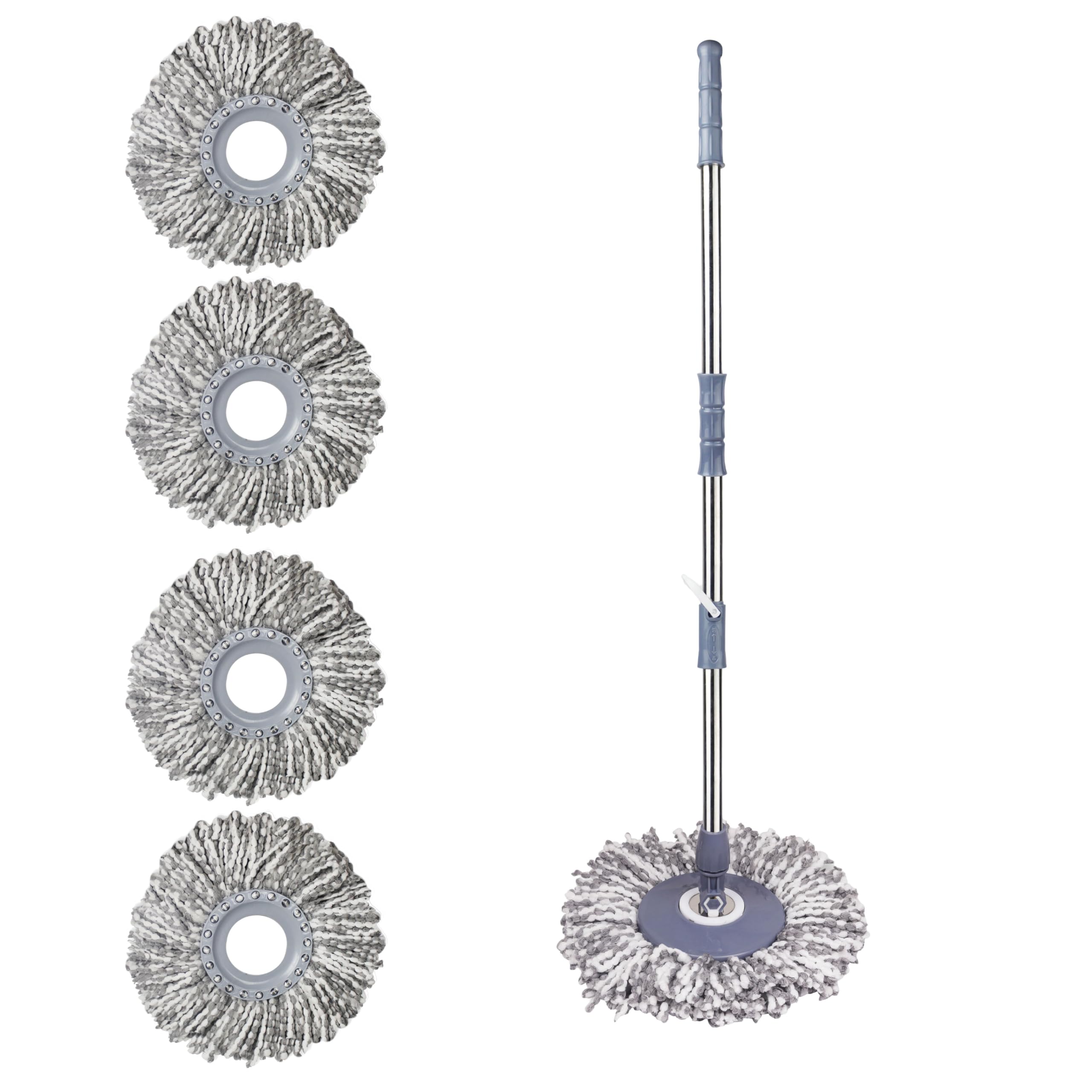 Vault Bharat Premium Moppers for Cleaning Floor| 360° Spin Adjustable Floor Cleaning Stainless Steel Mopping Stick Set with 4 Microfiber Replaceable Mop Refill (Warranty: 1 Year) (B0CZHTRXLV) Amazon Price History, Amazon Price Tracker