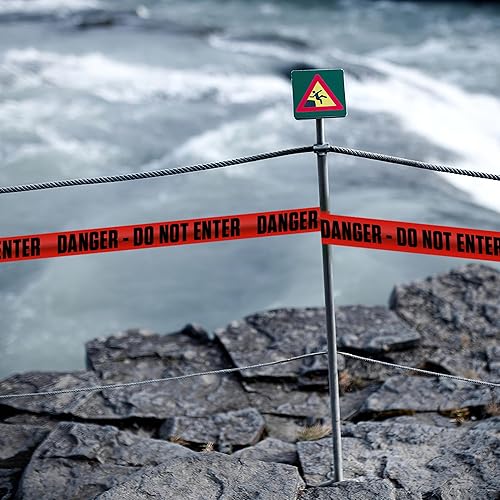 Miniatura 11 de ATERET - Cinta de seguridad de 3 pulgadas x 1000 pies, 2 unidades, con texto «Crime Scene Do Not Cross», de construcción, para zonas peligrosas