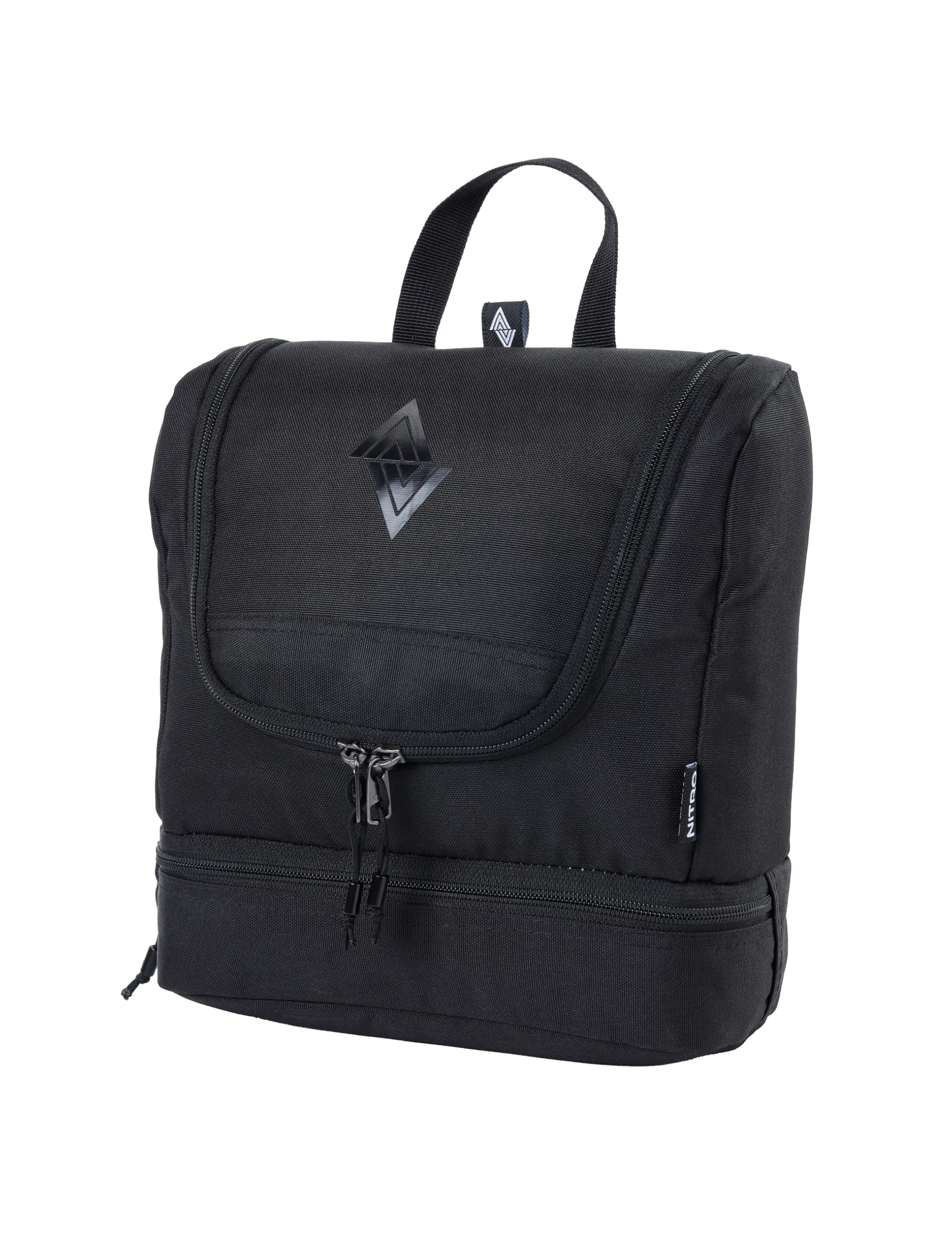 Travel Kit - Bolsa de Aseo con Compartimento Inferior para Colgar, con Muchos Compartimentos de Almacenamiento, 25 x 24 x 11 cm, Negro auténtico, 25x24x11 cm, Kit de Viaje