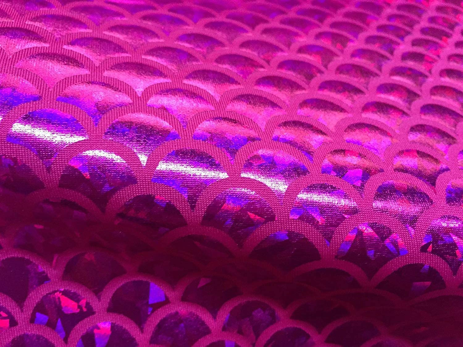 Mermaid Scale Print Fabric Fish Tale Scales Foil, 2 Way Stretch Material Lycra Spandex, Bikini, Costume, Dress, Decor - Image 2