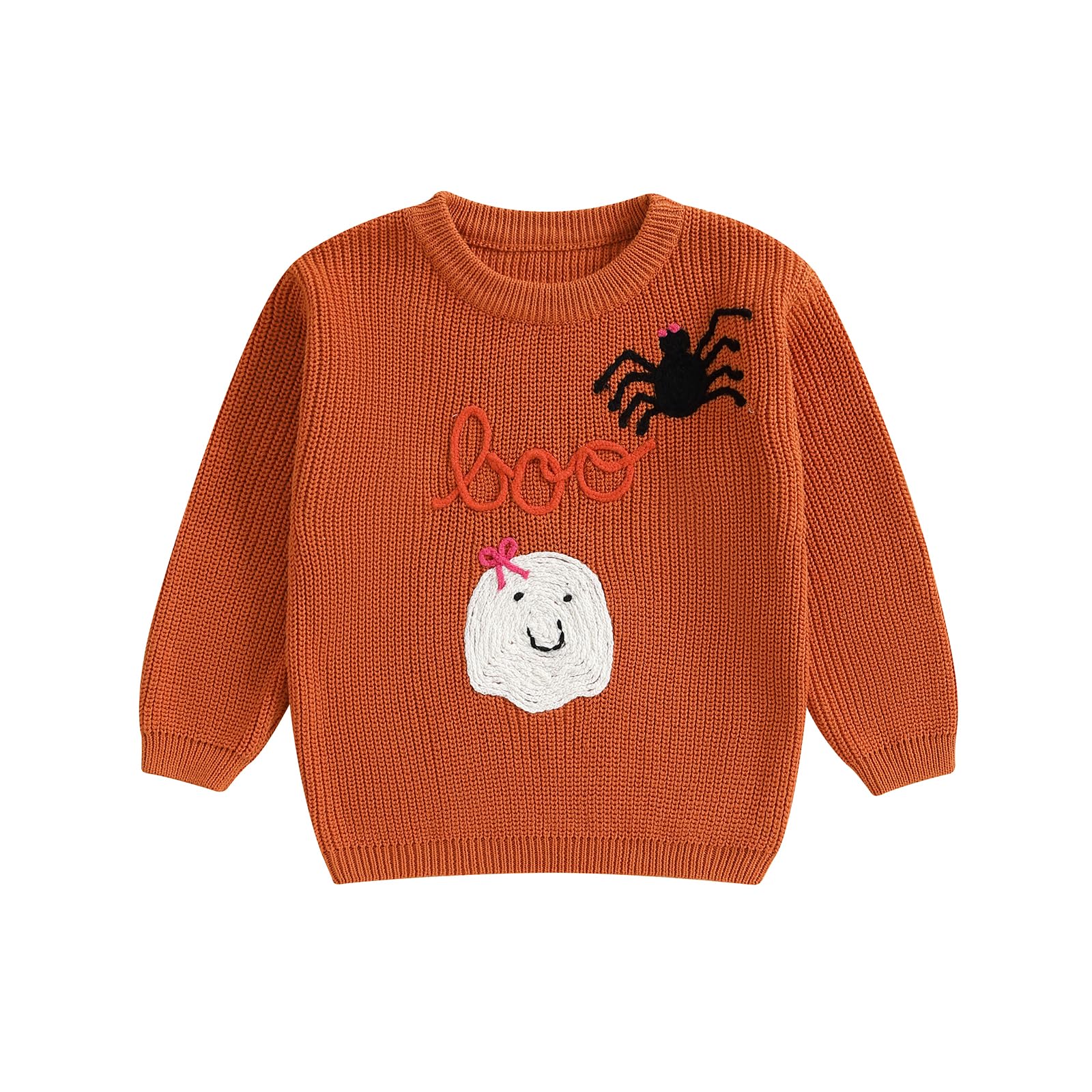 LSFYSZD Toddler Baby Girls Boys Halloween Pumpkin Sweaters Long Sleeve Crew Neck Winter Warm Knitwear Pullover Jumpers Top — view 34