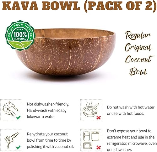 Miniatura 2 de Auténtica Kava Beber Cup - 100% Natural Fiji Kava Coconut Shell (2 Copas) Hecho en Islas Fiji EnjoyKava.com