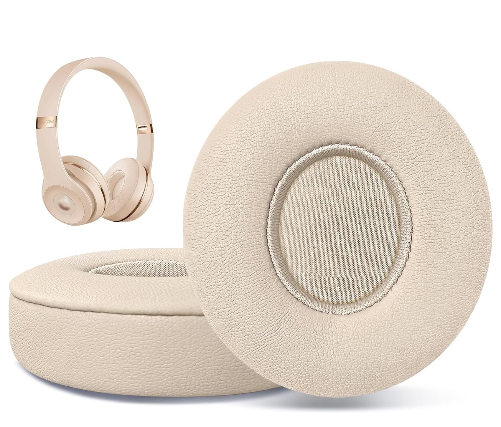 Replacement Ear Pads for Beats Solo 2 Wireless On-Ear Headphone/Soft Protein Leather/Noise Isolation Memory Foam/Strong Adhesive Tape/Cloud Like