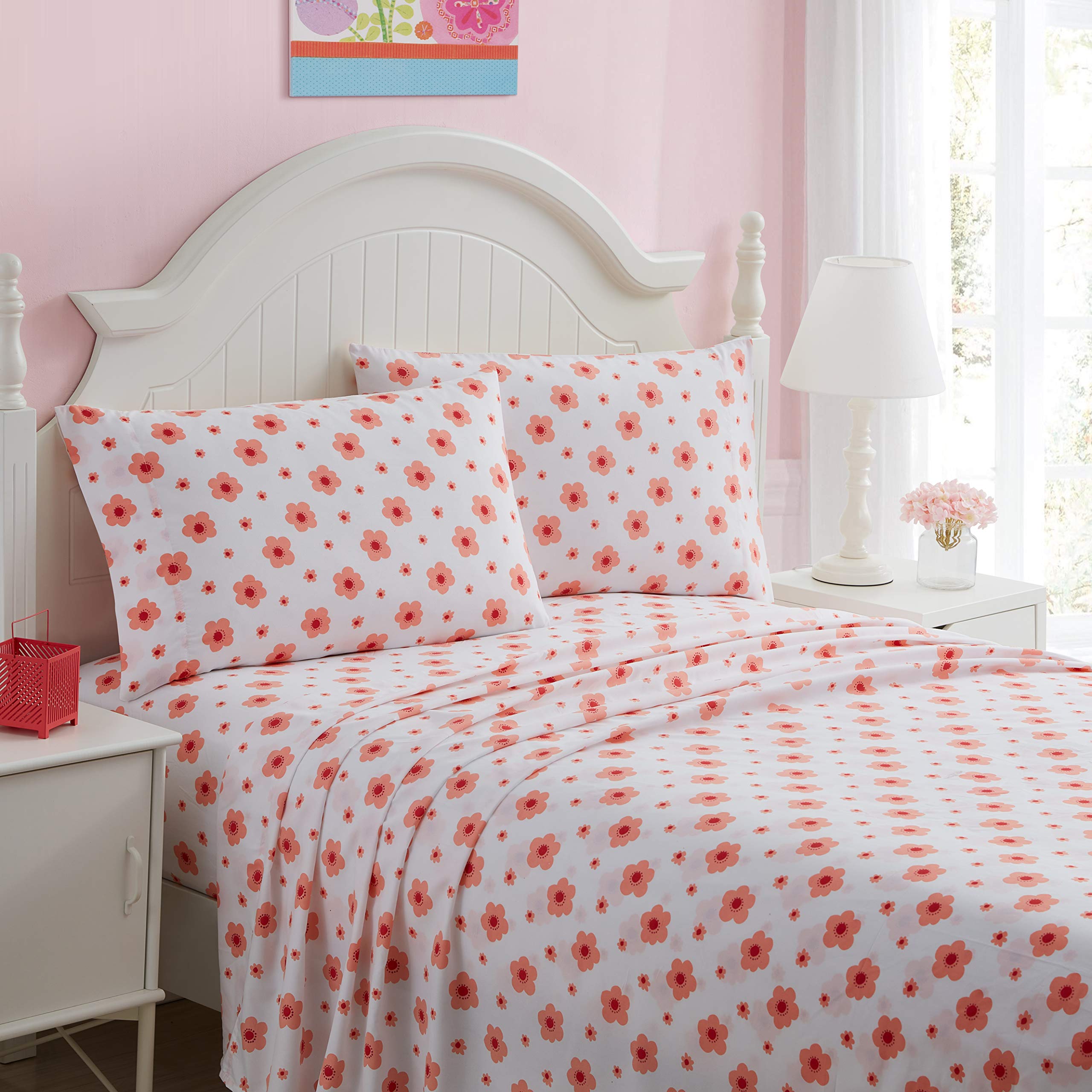 Kute KidsSuper Soft Sheet Set - Made with Special Designs and Characters, Includes Pillowcase(s); Available in Twin, Full & Queen Size (Twin, Melinda Navy)