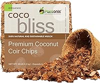 Plantonix Organic Coco Coir Chips (10lbs) - Coconut Husk Chips for Potting Soil, Garden Mulch & Reptile Bedding