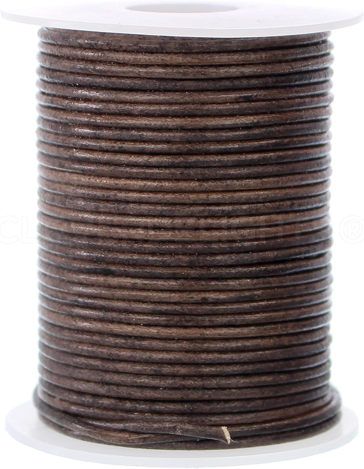 CleverDelights 1.5mm Dark Brown Leather Cord - 25 Meters (27 Yds) - Round Genuine Leather Cord