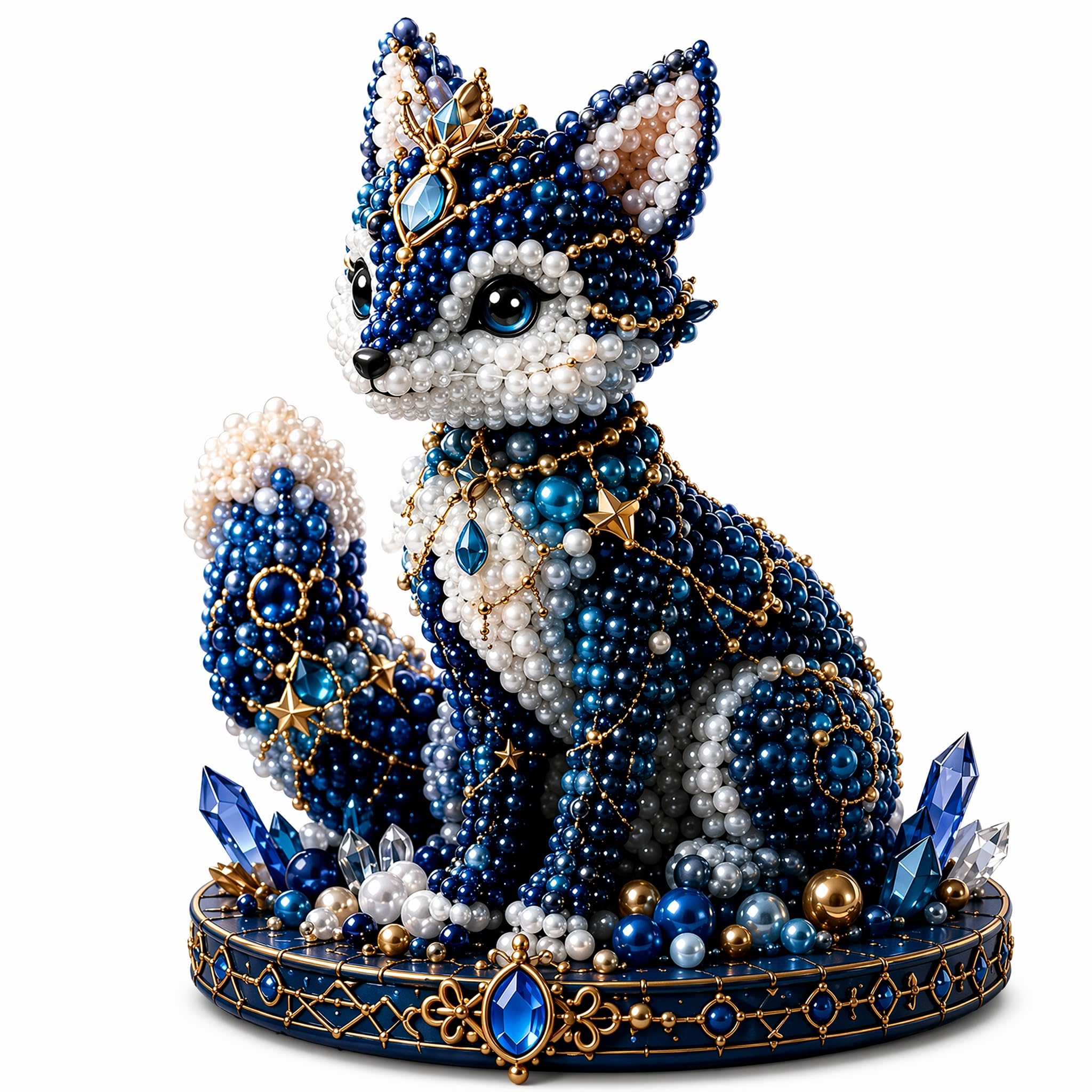 BRTNUP Moon & Stars Series DIY Bead Kit for Beginners,Firefox 3D Beaded Kit
