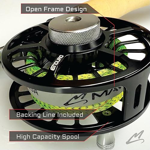 Miniatura 6 de M Avrk - Kit combinado de carrete de caña de pescar con mosca, caña de destello + carrete de enduro de 1/3 + línea de mosca Commander 3WF todo en uno