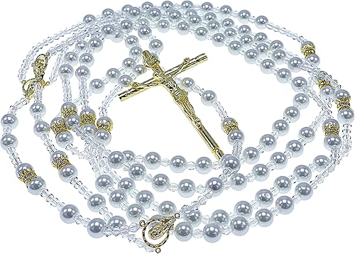 Crystal Pearls Wedding Lasso white Gold Platedlazo De Boda an perlas Blancas de crystal terminado en tono orowhite Pearls Gold Plated Wedding