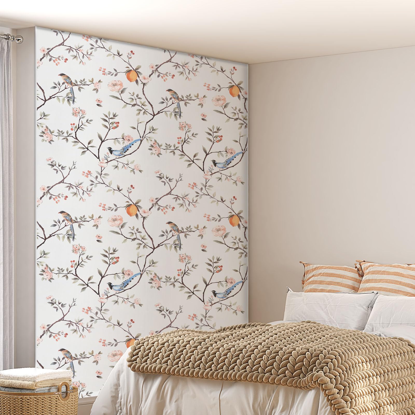 Carta Da Parati Floreale Carta Da Parati Adesiva Floreale Bianco E Nero -  44x1000cm Con Uccelli E Farfalle Per Pareti E Mobili Carta Parati Bianco E  Nero, image size:1600x1600