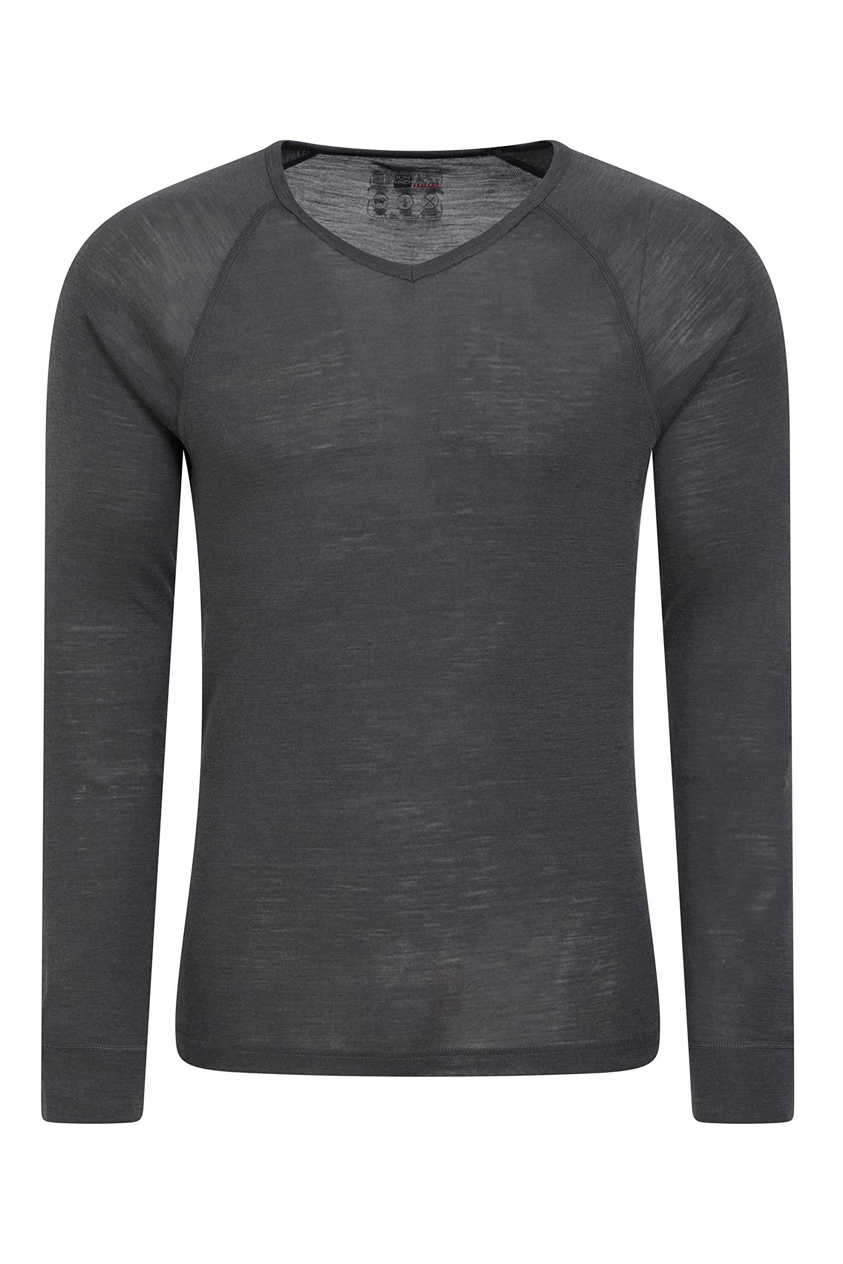 Merino Mens V Neck Base Layer - Grey