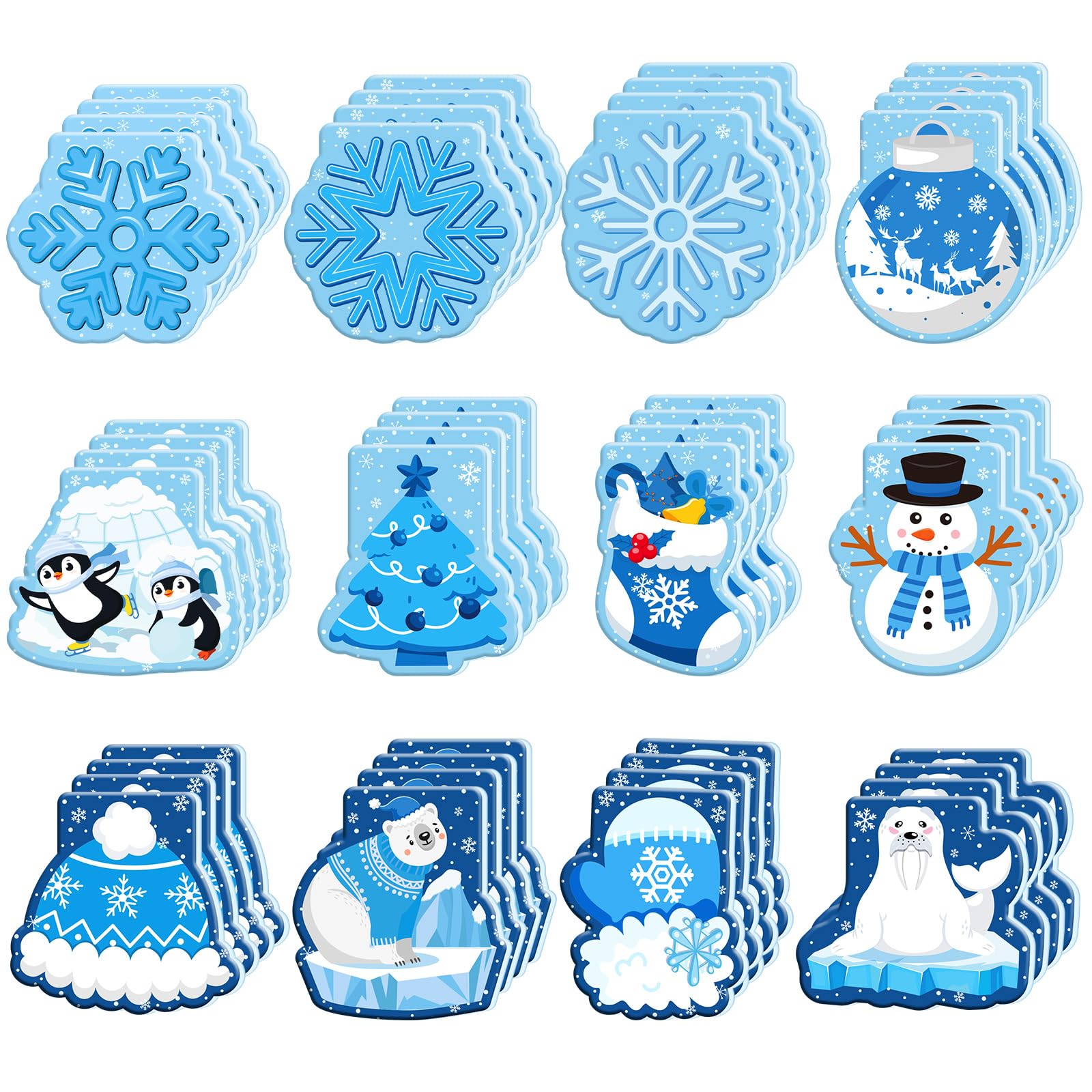 Faccito 96 Pcs Winter Party Favors Winter Notepads Christmas Mini Notebook Holiday Xmas Notepads Pocket Journals for Christmas Baby Shower Birthday Party Favors Classroom Supplies