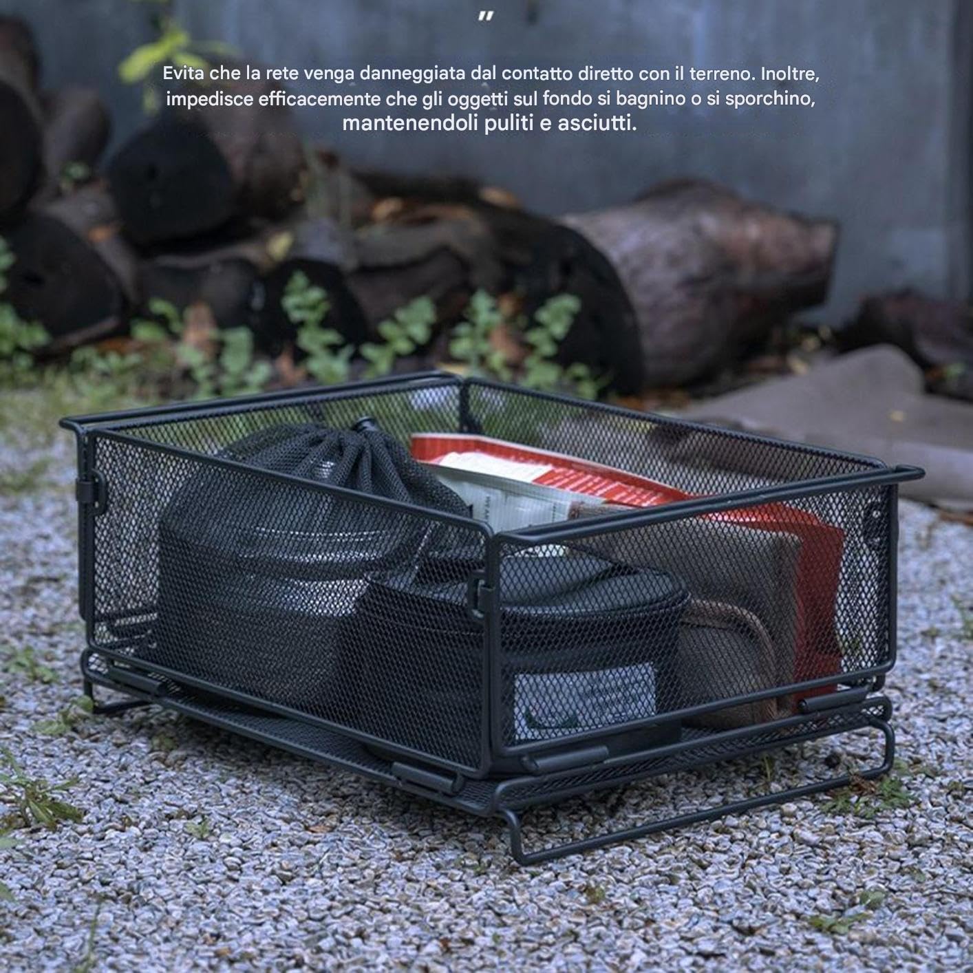 Cestino in Rete Contenitori Metallici Pieghevoli Resistenti | Cucina e Casa per Congelatore Campeggio Giardinaggio