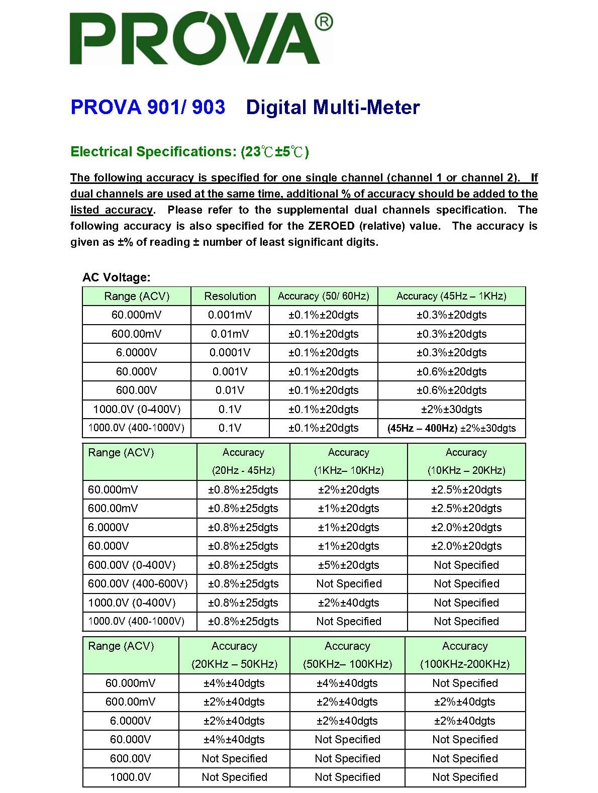 PROVA 903 Multimetro digitale ad alta precisione Due canali (V+V, V+A) e 60.000 conteggi Misuratore di corrente continua/alternata Tensione Capacitanza Resistenza Multitest Interfaccia RS-232C