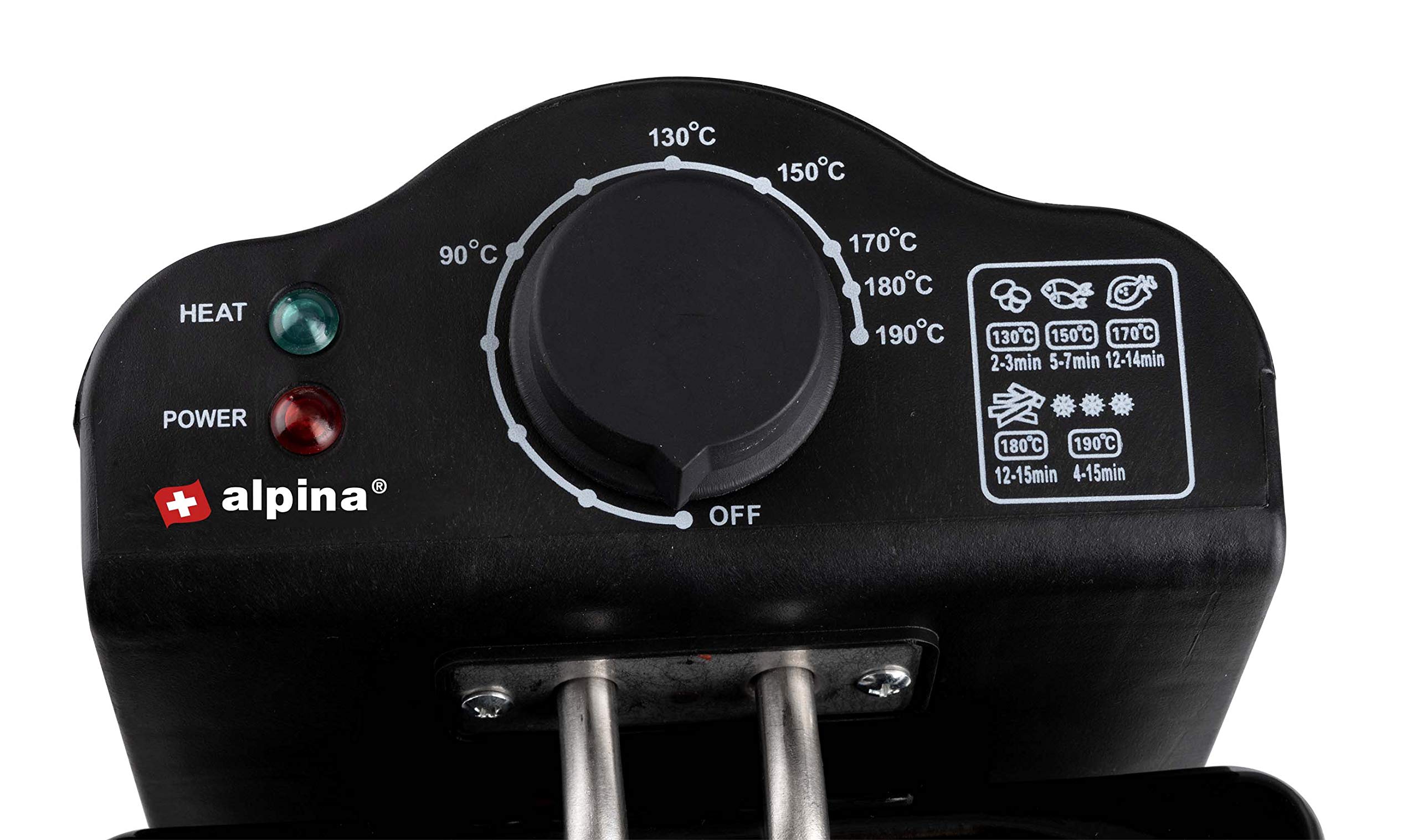 alpina Friggitrice - Friggitrice - 3 Litri - 2000 Watt - Acciaio inossidabile - Con Pulsante Termostato