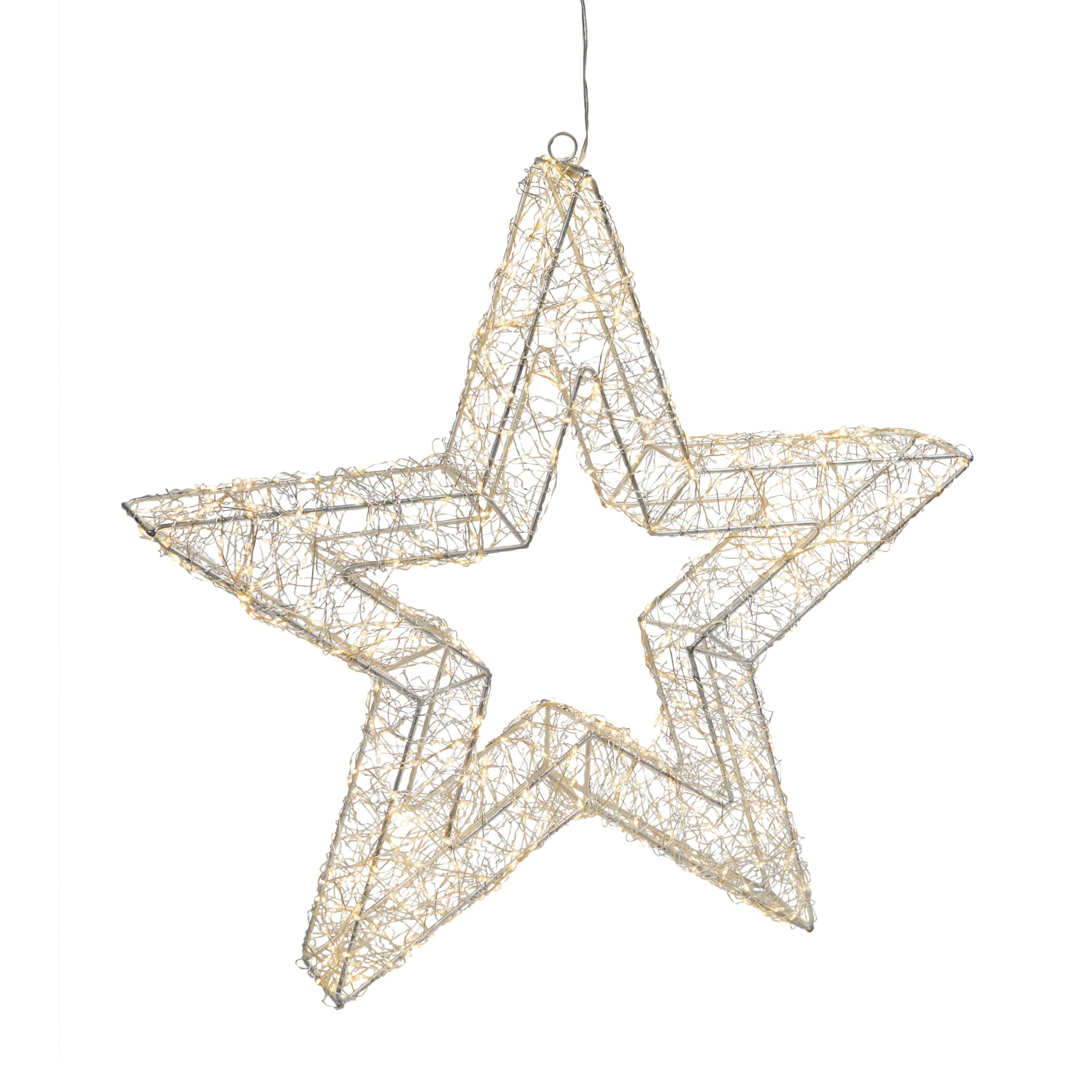 Lights4fun LED Silhouette 38cm Timer warmweiß Stern Beleuchtet Außen Stern Weihnachtsdeko Fenster stehend