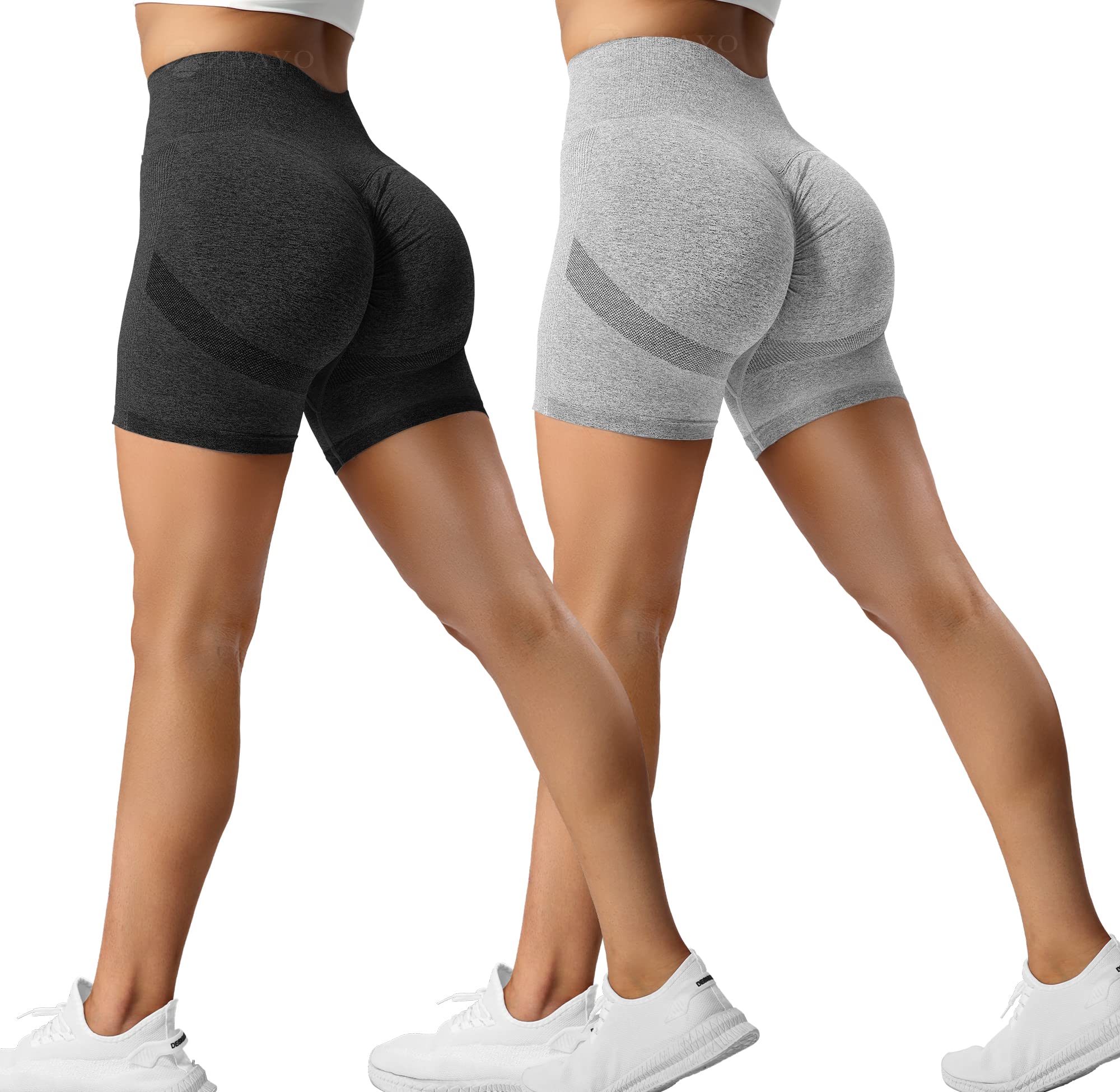 ZAAYO Lot de 2 shorts de sport pour femme - Taille haute - Sans coutures - Sans coutures - Tie Dye