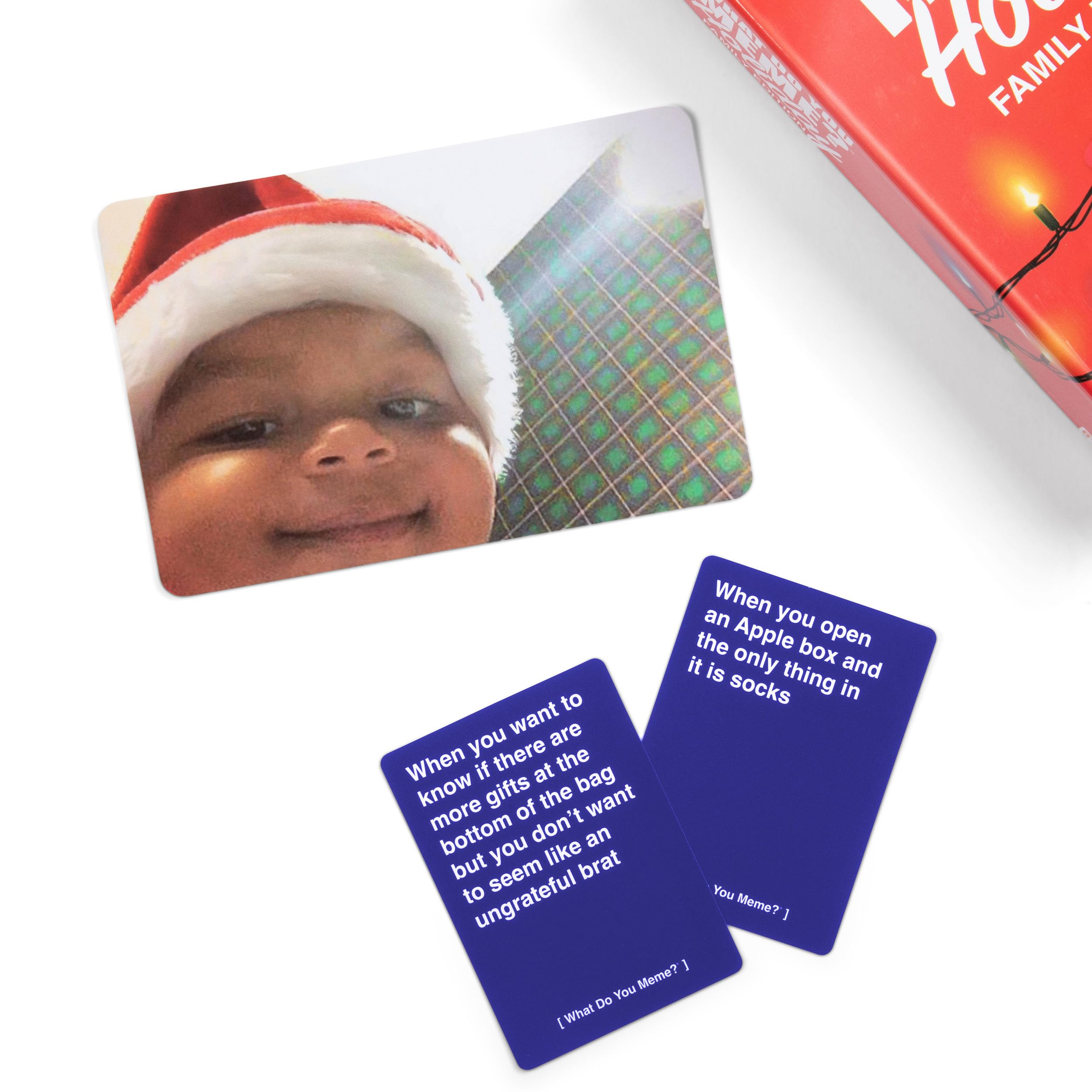 WHAT DO YOU MEME? Holiday Family Edition by Relatable, Holiday Games Expansion Pack, Christmas Party Game, Includes 30 Photo Cards and 90 Caption Cards - Image 5