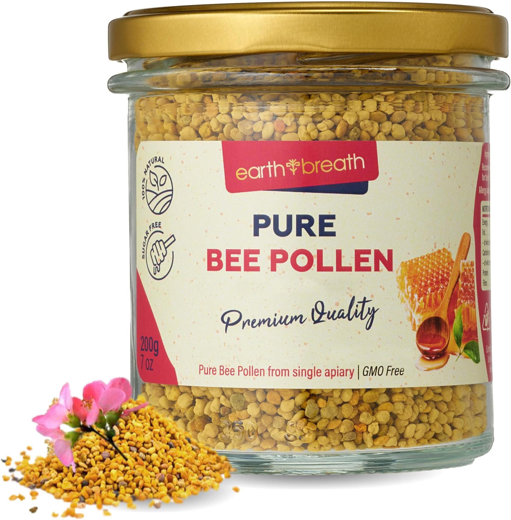 Earthbreath Pure Bee Pollen Granules 200g – 100% Raw & Natural – Sustainably Harvested – Rich in Natural Goodness – No Artificial Additives