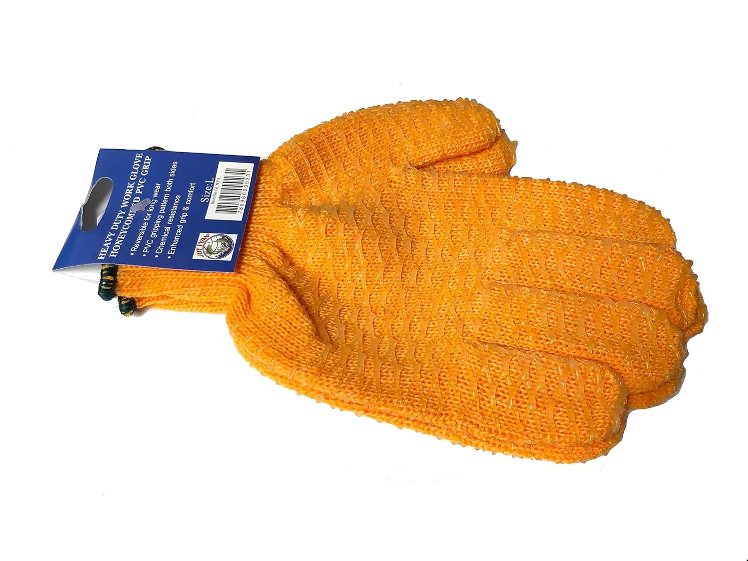 Joy Fish Work Gloves Garden Gloves Orange Vinyl Coated Gloves- Honey web on both side great working glove