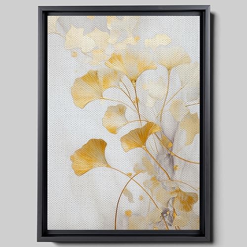 Miniatura 1 de Original Ginkgo biloba Print On Canvas, Modern Textured Gold Wall Art, Abstract Gold Leaves Print, Living room Wall Decor, Modern Canvas, Decor